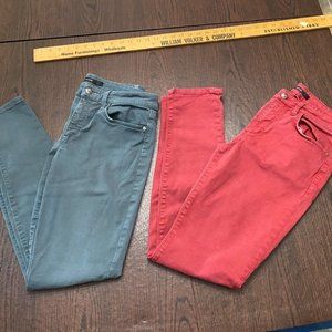 Joes Jeans Womens Skinny Visionaire Jeans Blue Denim Size 30 Red Grey